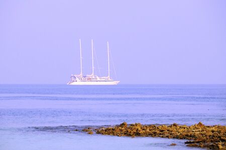 Picture of  parking boats at sea at maldives.