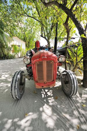 Picture of tractor at tropical forestの写真素材