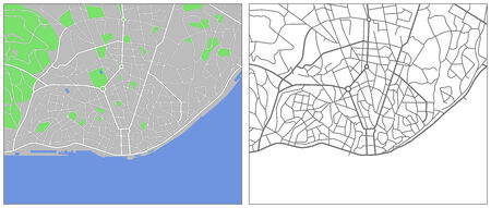 Illustration city map of Lisbonのイラスト素材