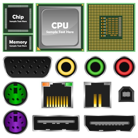 Illustration of computer elementsのイラスト素材