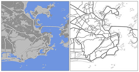 Illustration city map of Rio de Janeiro のイラスト素材