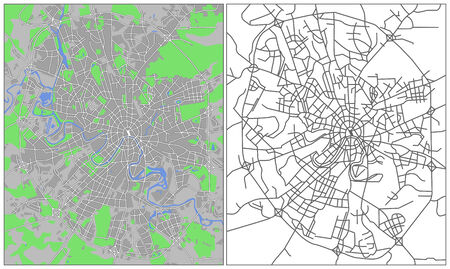 Illustration city map of Moscowのイラスト素材