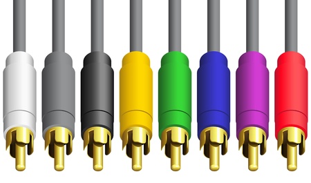 Layered vector illustration of different color plug のイラスト素材