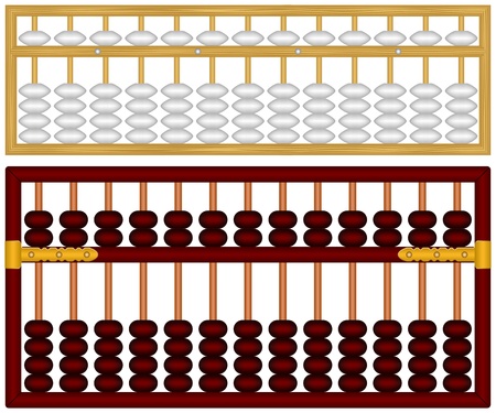 Layered illustration of Chinese Abacus.のイラスト素材