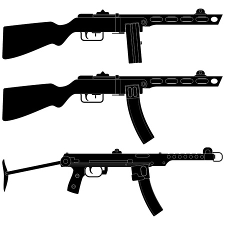 Layered illustration of Russian's  Machine Pistol.のイラスト素材
