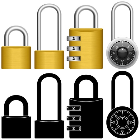 Layered illustration of collected Padlock.のイラスト素材