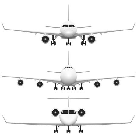 Layered vector illustration of collected Commercial Airplane のイラスト素材