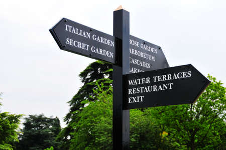A roadside sign photographed in Britainの写真素材