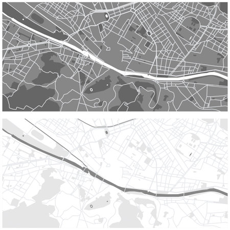 Layered editable vector illustration outline Map of Florence,Italyのイラスト素材