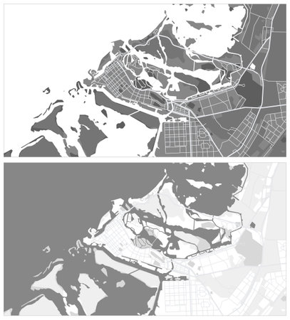 Layered editable vector illustration outline Map of Abu Dhabi,United Arab Emiratesのイラスト素材