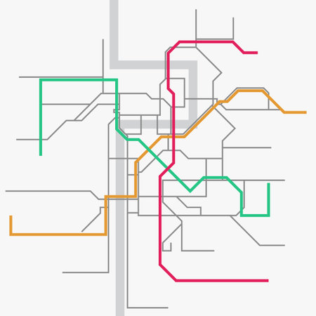 Layered editable vector illustration of Urban Traffic Map of Prague,Czech Republicのイラスト素材
