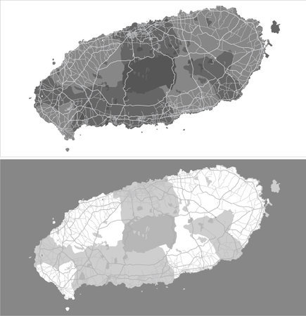 Layered editable vector illustration outline of Jeju Island,South Korea.のイラスト素材