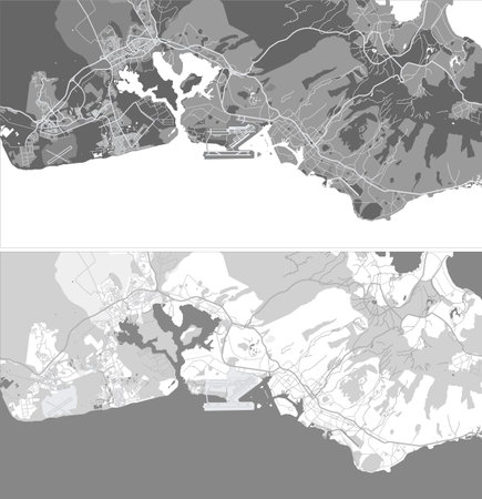 Layered editable vector illustration outline of Honolulu,United States.のイラスト素材