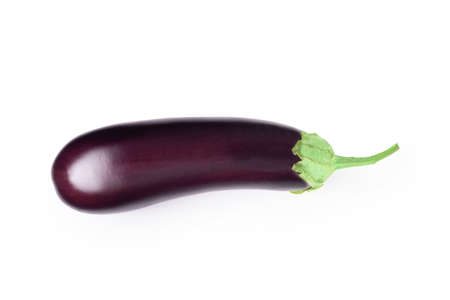 Aubergine eggplant isolated on white background. Clipping Pathの写真素材