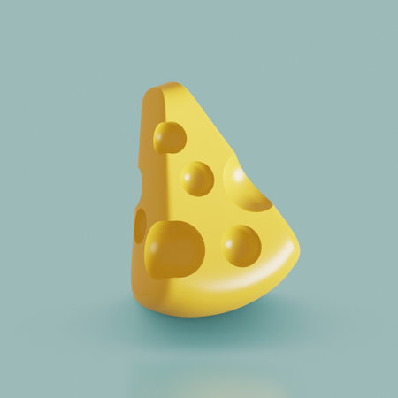 Food icon. Piece of cheese. 3D renderの写真素材