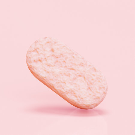 Personal hygiene product icon. Shower sponge. 3D renderの写真素材