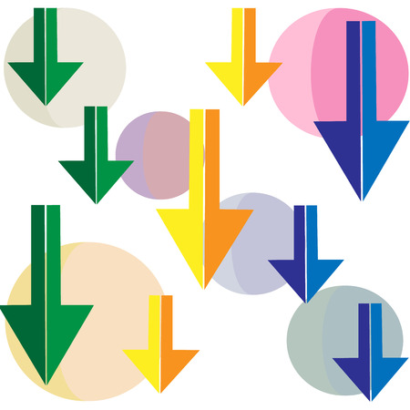 geometric color pattern background with circle arrowの写真素材