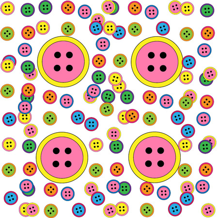 pattern background colored rose buttons large smallの写真素材