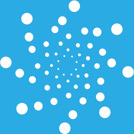 funnel of white balls on blue backgroundの写真素材