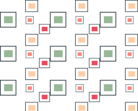 set of colored squares on white background mosaic pattern