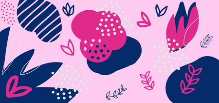 Hand drawn texture bright cute pattern for wrapping paper, textile, postcards, posters, invitations, booklet cover. Vector.のイラスト素材