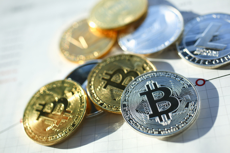 Bitcoin great design for any purposes. Crypto currency background concept.