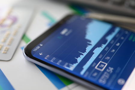 Financial analytics. Growth graph trade. Stock market dataの写真素材