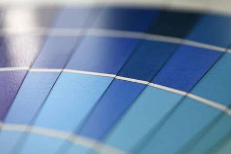 Test printing samples blue shades selectionの写真素材
