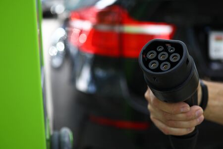 Charging cord for electric vehiclesの写真素材