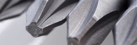 Variety of screwdriver bits for screwing in self tapping screws. Tool rental conceptの写真素材