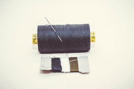 Threads for sewing on a white