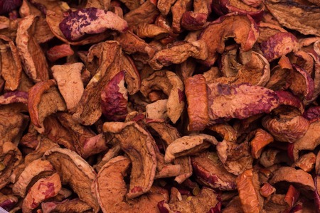 Dried fruits, apples, pears, blackberries and raspberries perfect for Christmas compote, polish traditional Christmas drinkの写真素材