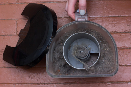 Dust. This is the dust in the dust container of the vacuum cleaner houseの写真素材