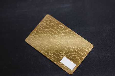 Credit cards on black background, close upの写真素材