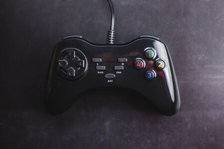 Wireless gamepad isolated on black background controllerの写真素材