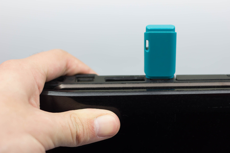 USB flash drive and laptop one