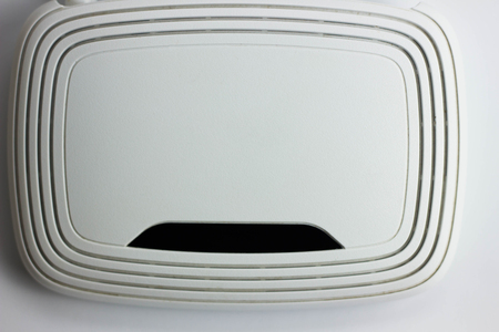 white router on a white background internetの写真素材