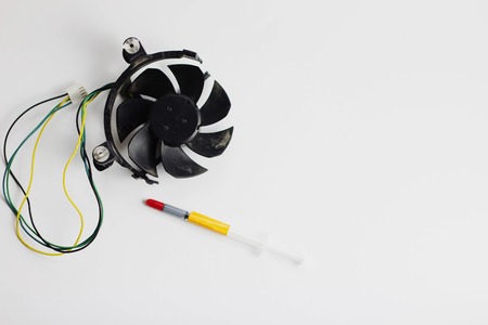 Computer fan with a broken blade computerの写真素材