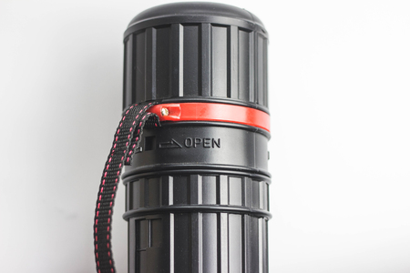 Tube for drawings on white background paperの写真素材