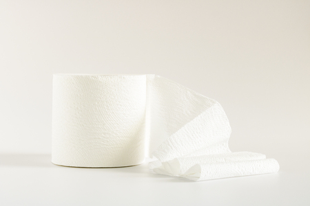 Tissue roll on white background, Close up.の写真素材