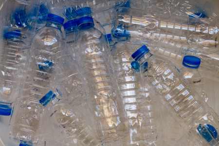 Used plastic bottles for recycling.