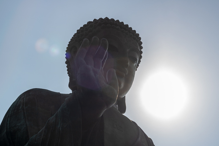 Giant Buddha statue/Po Lin Monastery at Ngong Ping,Hong Kongの写真素材