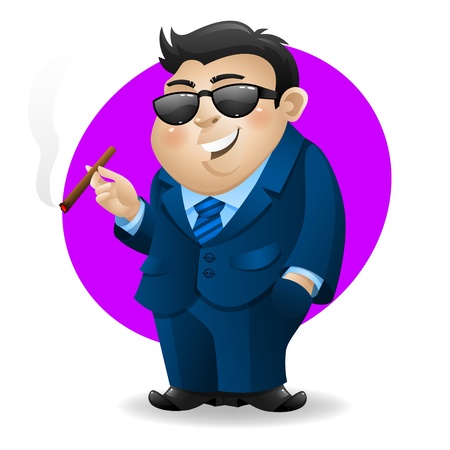 Businessman with cigarのイラスト素材