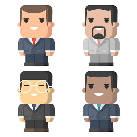 Businessmen square different racesのイラスト素材