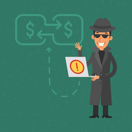 Thief broke into bank accountのイラスト素材