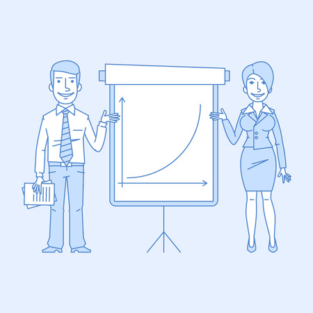 Businessman and business womanのイラスト素材