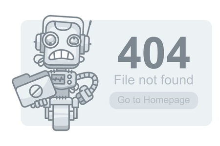 Vector Illustration, Concept File Not Found Robot with Folder, Format EPS 10