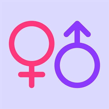 Gender signs female and male. Vector Illustrationのイラスト素材