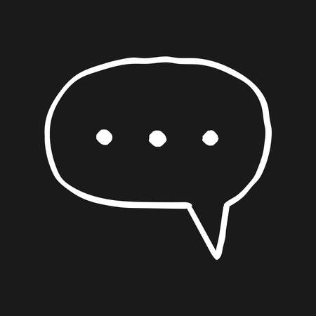 Cloud conversation bubble icon. white black sketch. vector illustrationのイラスト素材