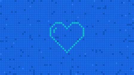 Pixel background with heart sign. abstract background. vector illustrationのイラスト素材